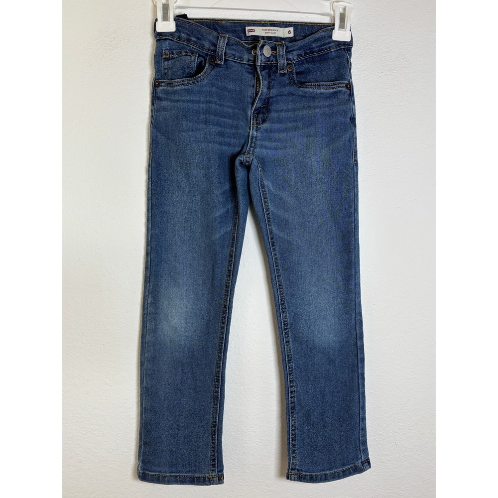 Levi's 511 Slim Performance Jeans Boys Size 6 Medium Wash Blue Denim Pants